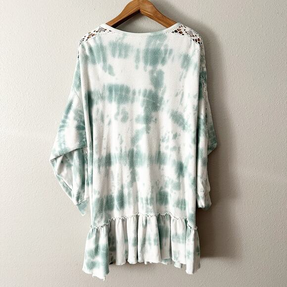 Free People Aurora Tie Dye Sweatshirt Mini Dress Relaxed Fit women's size XL - Picture 11 of 13